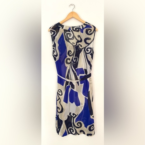 Mexx Blue and Black Abstract Midi Dress printed - Picture 3 of 6